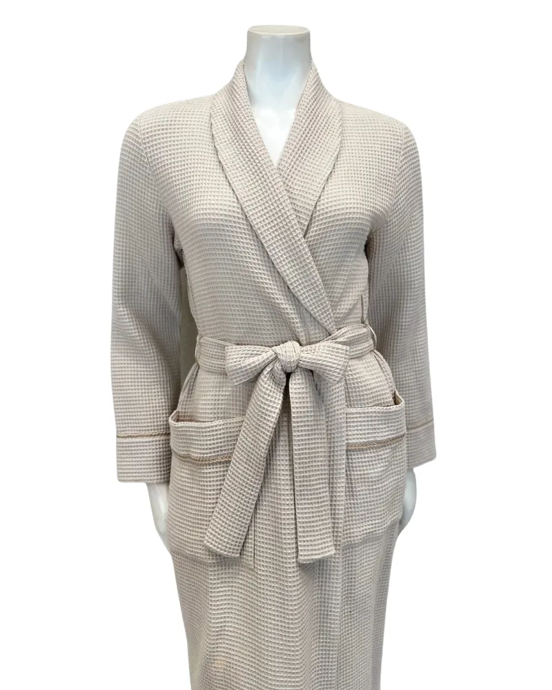 24310C Oatmeal 100% Cotton Waffle Wrap Robe