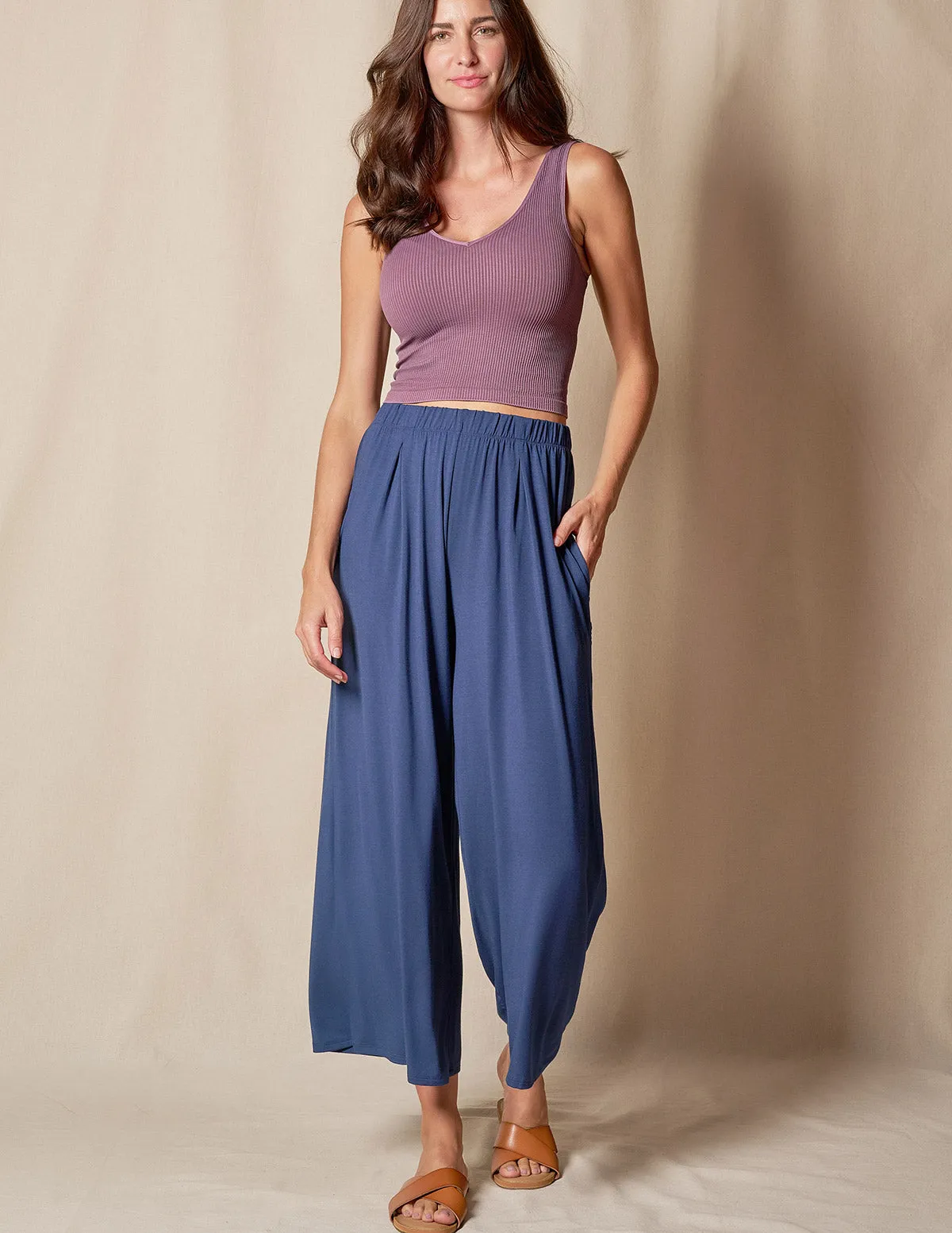 Bamboo Flowy Crop Pants