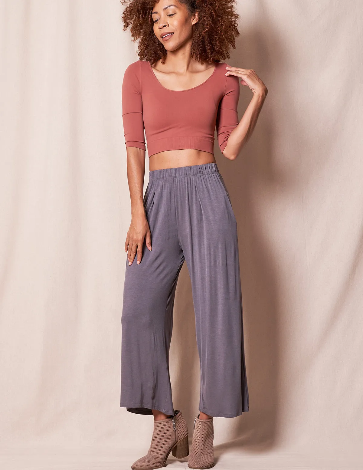 Bamboo Flowy Crop Pants