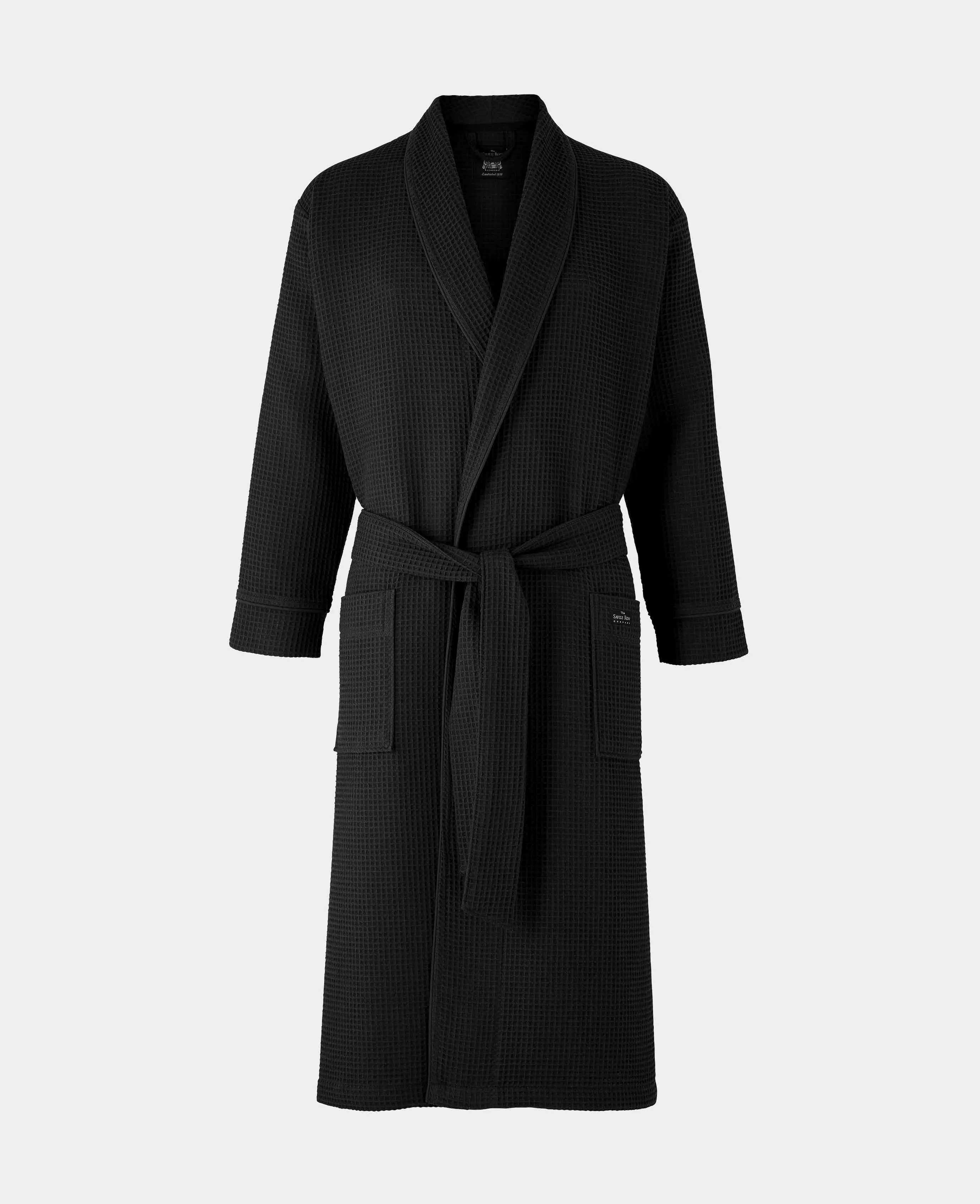 Black Waffle Dressing Gown