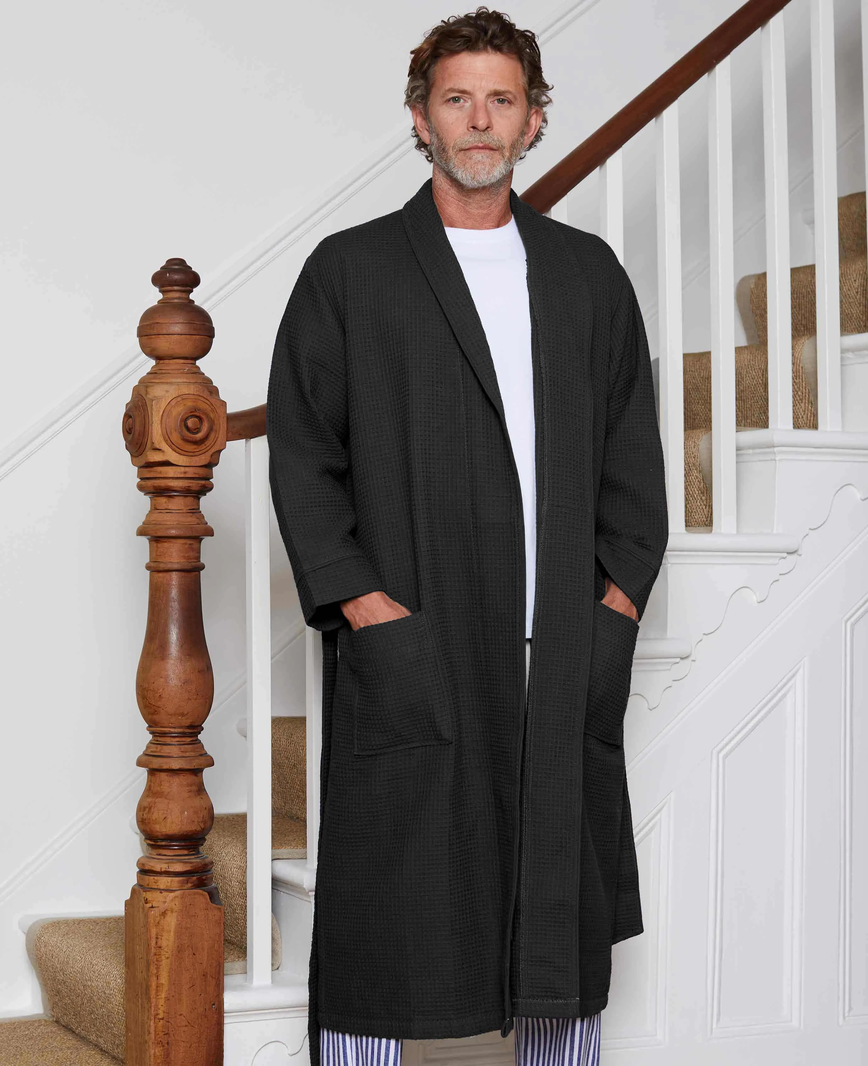 Black Waffle Dressing Gown