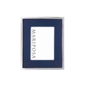 Blue Leather with Metal Border 5x7 Frame