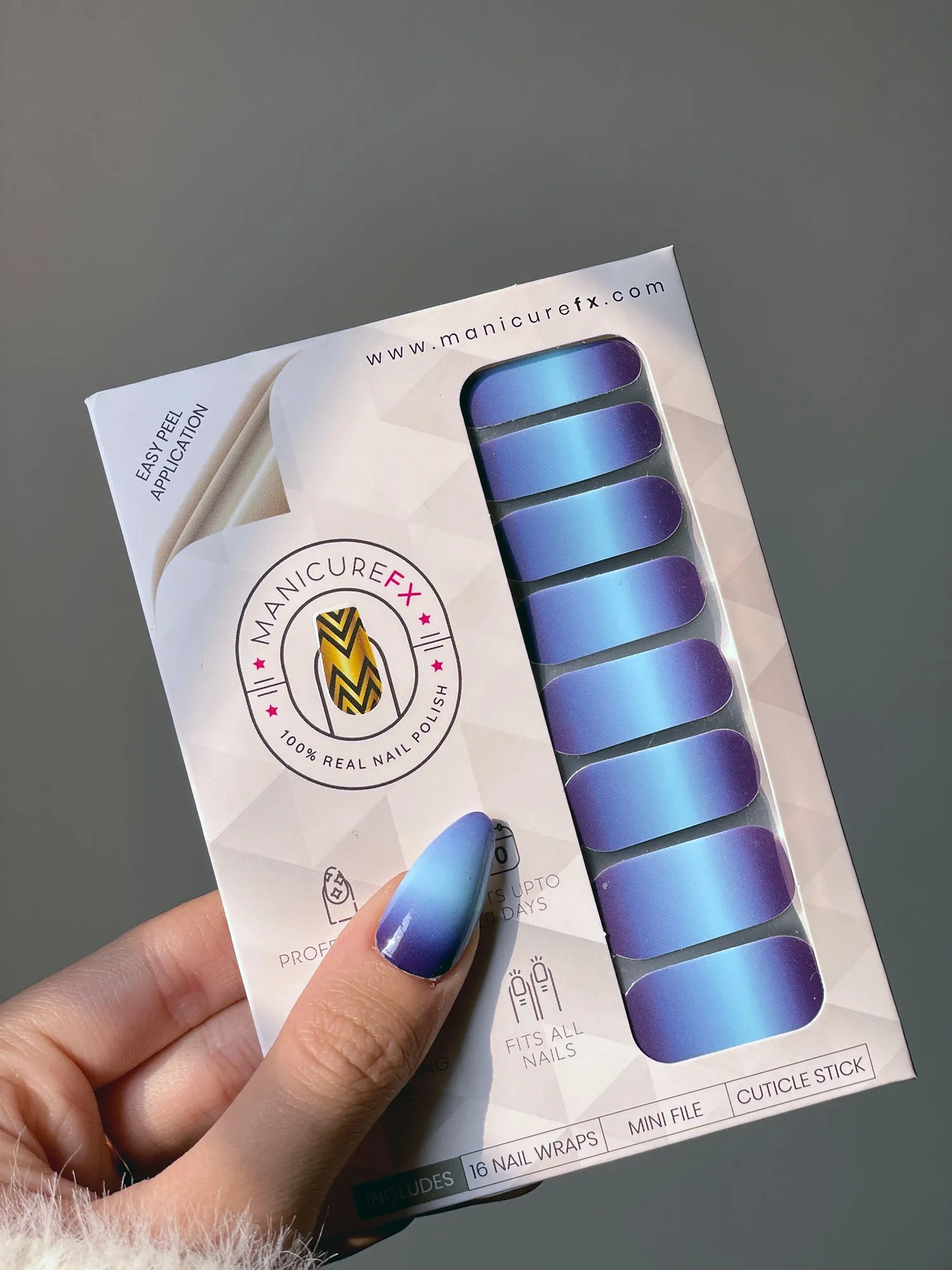 Blue Ombre Nails - Nail Wraps (Standard)