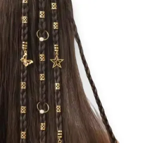 Boho Braided Gold Aluminum Hair Wraps