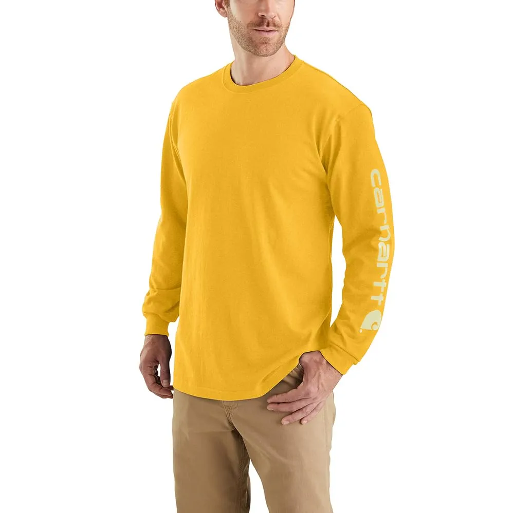 Carhartt K231 Men's Loose Fit Heavyweight Long-Sleeve Logo Sleeve Graphic T-Shirt