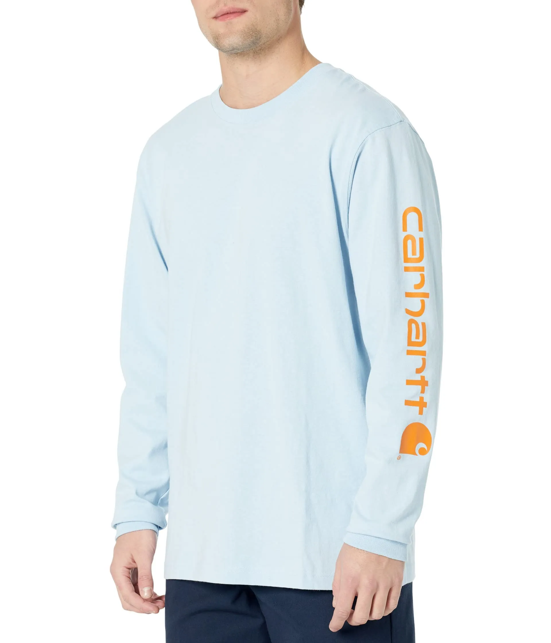 Carhartt K231 Men's Loose Fit Heavyweight Long-Sleeve Logo Sleeve Graphic T-Shirt