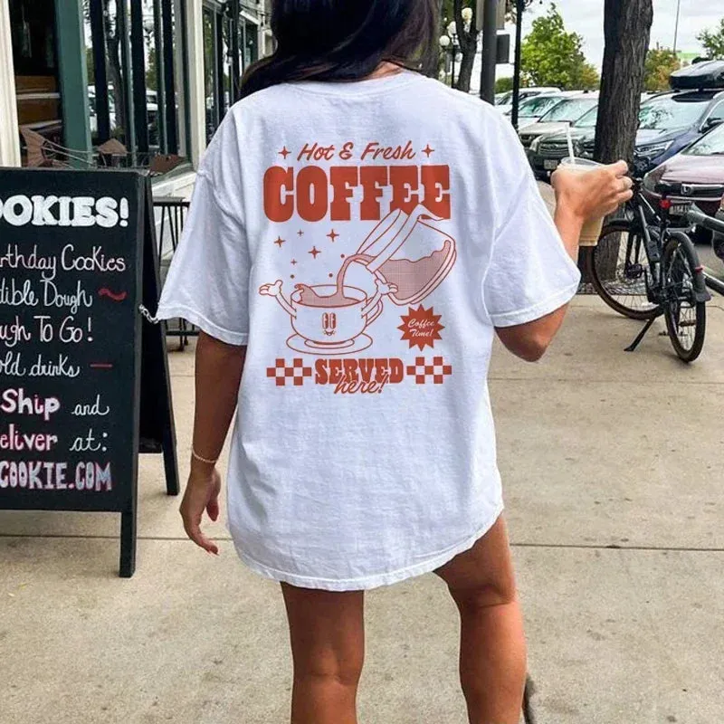 Coffee Lover Shirt Charming Unisex Loose Graphic Tees