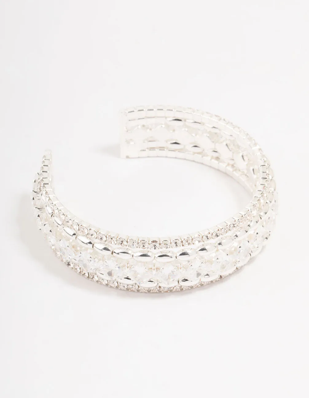 Cubic Zirconia Cupchain Wrist Cuff