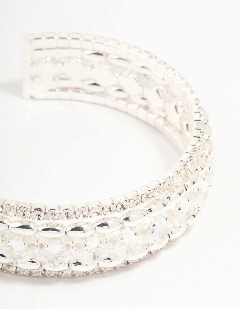 Cubic Zirconia Cupchain Wrist Cuff