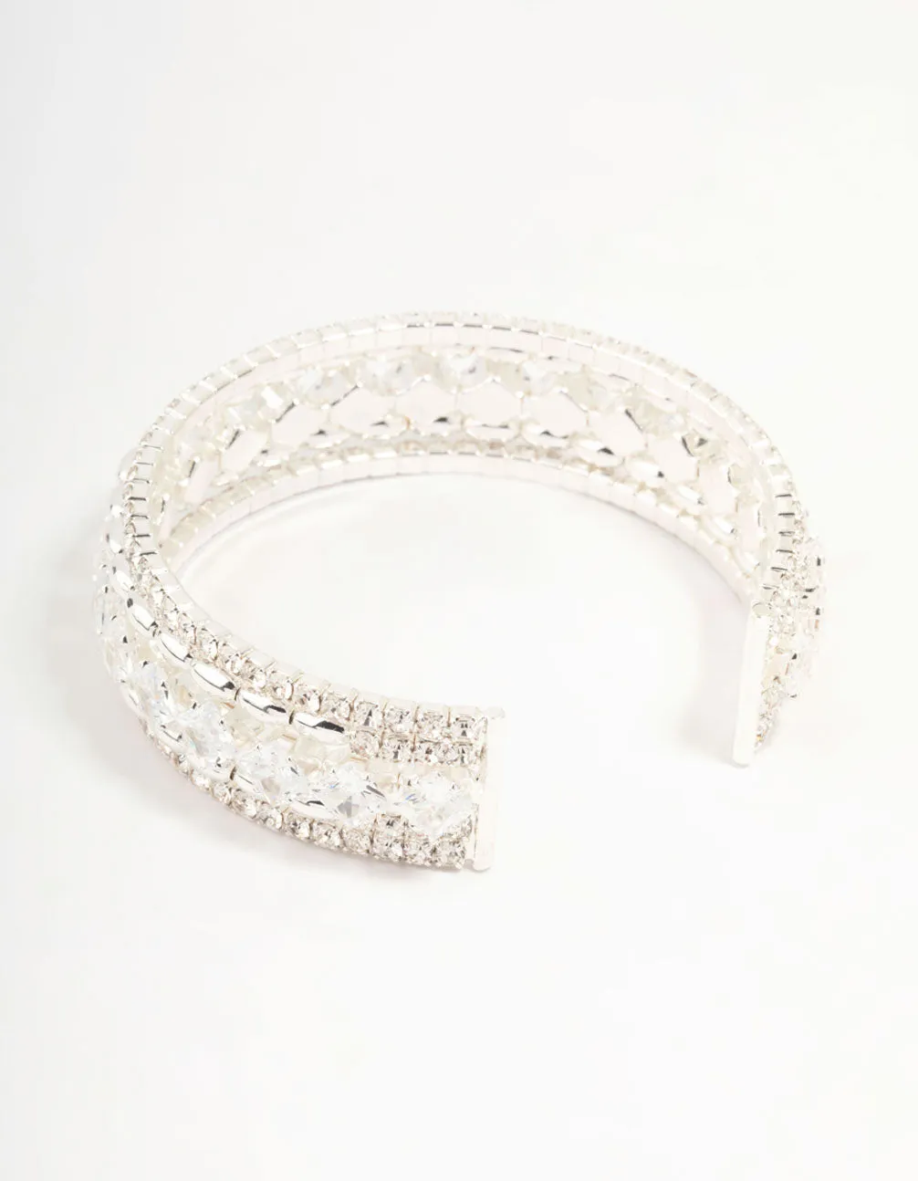 Cubic Zirconia Cupchain Wrist Cuff