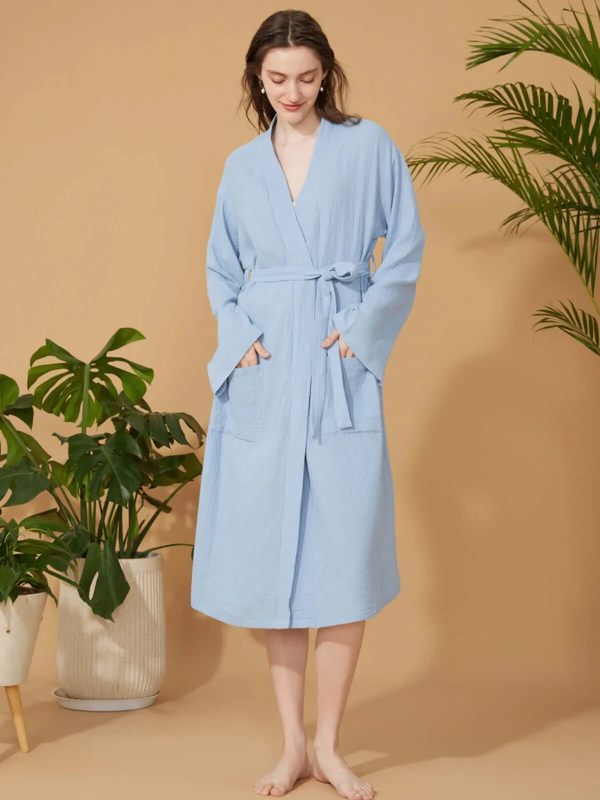 Double Gauze Cotton Bathrobe