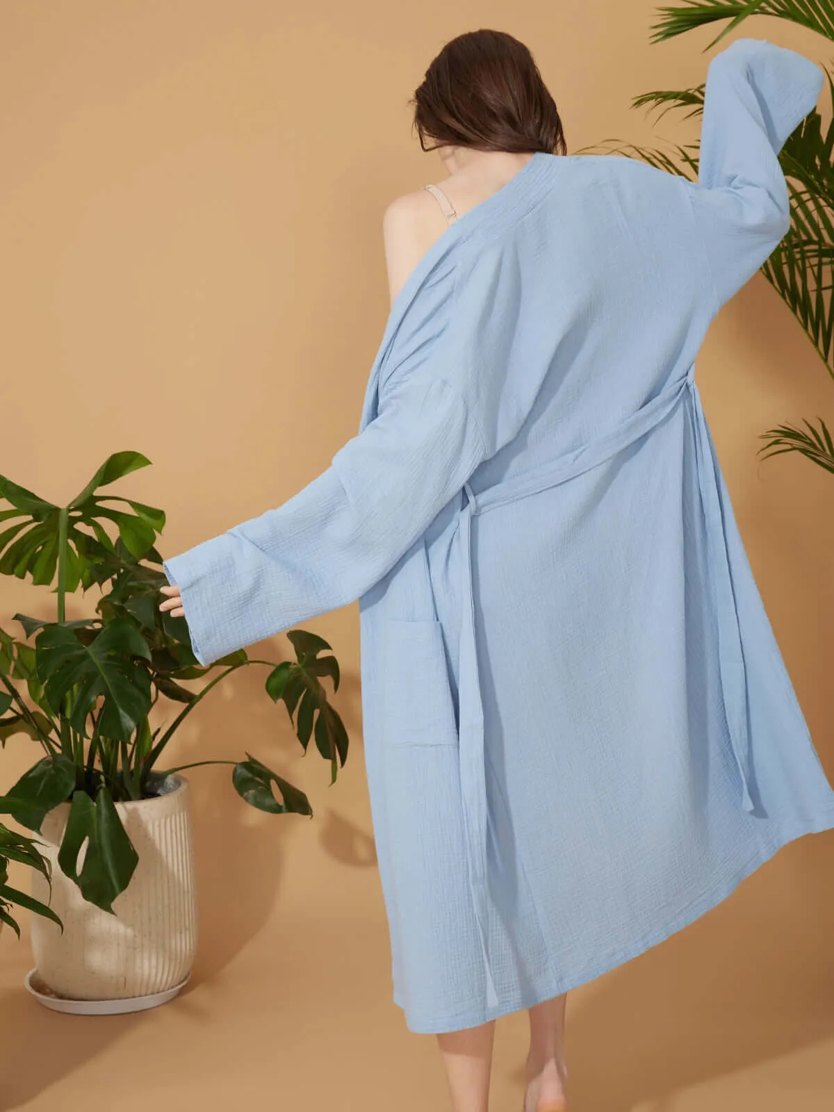 Double Gauze Cotton Bathrobe