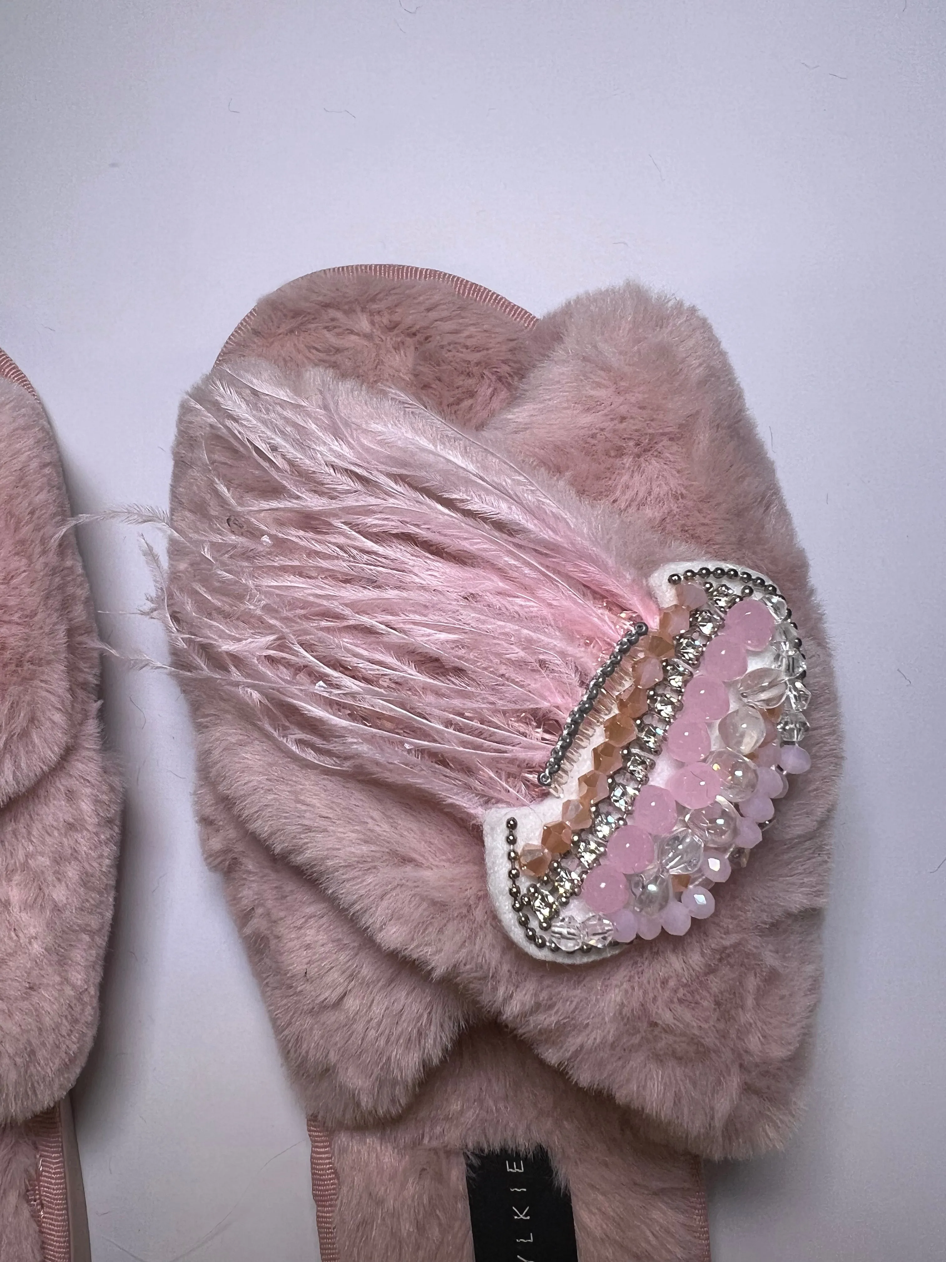 Feather Jellyfish Cross Slipper Pink