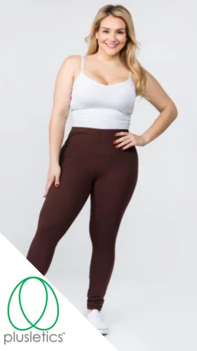 Fleeced Line Plus Size 1” Waistband or High Waisted Leggings