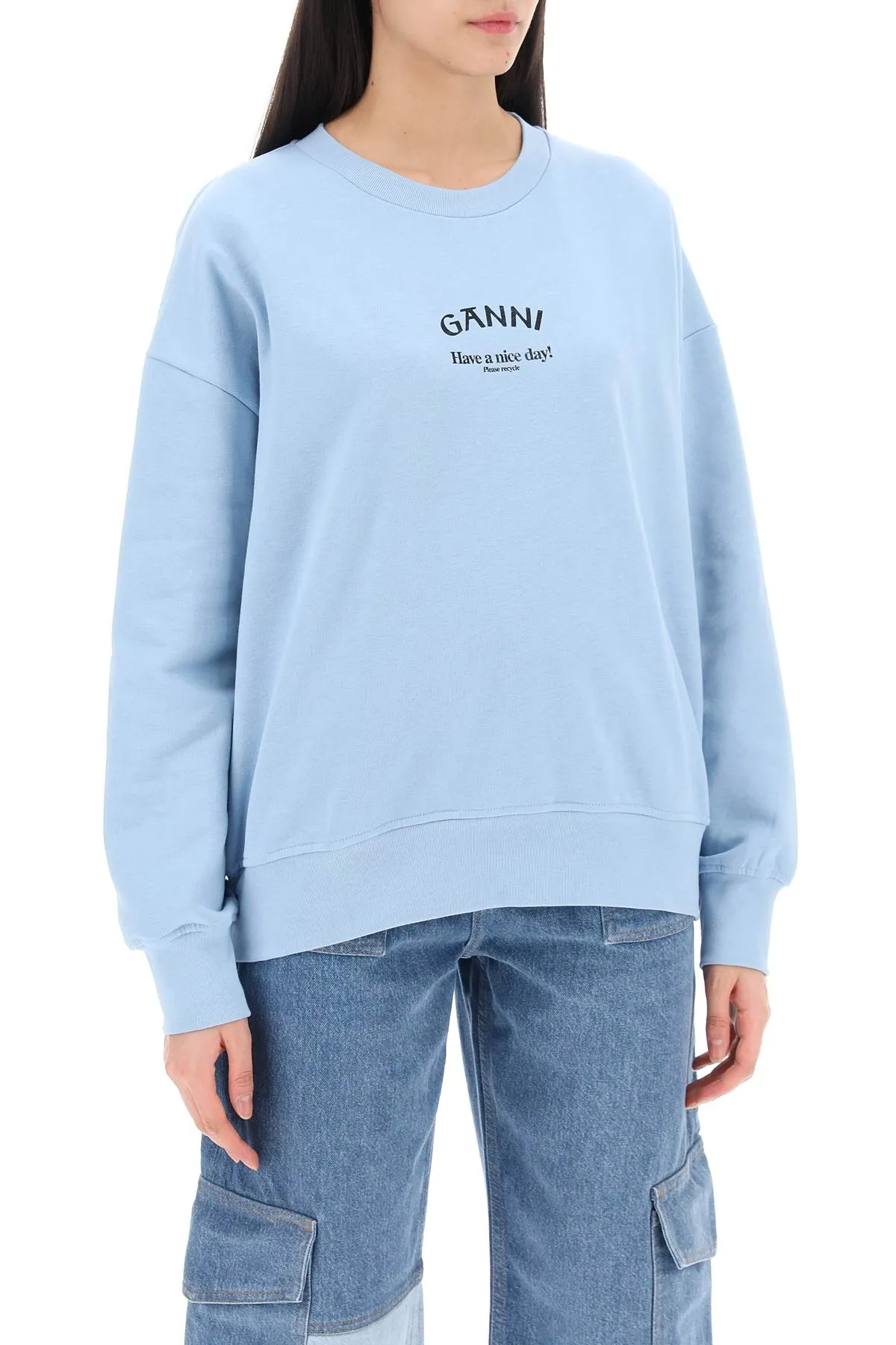 Ganni organic cotton insulated sweatshirt for