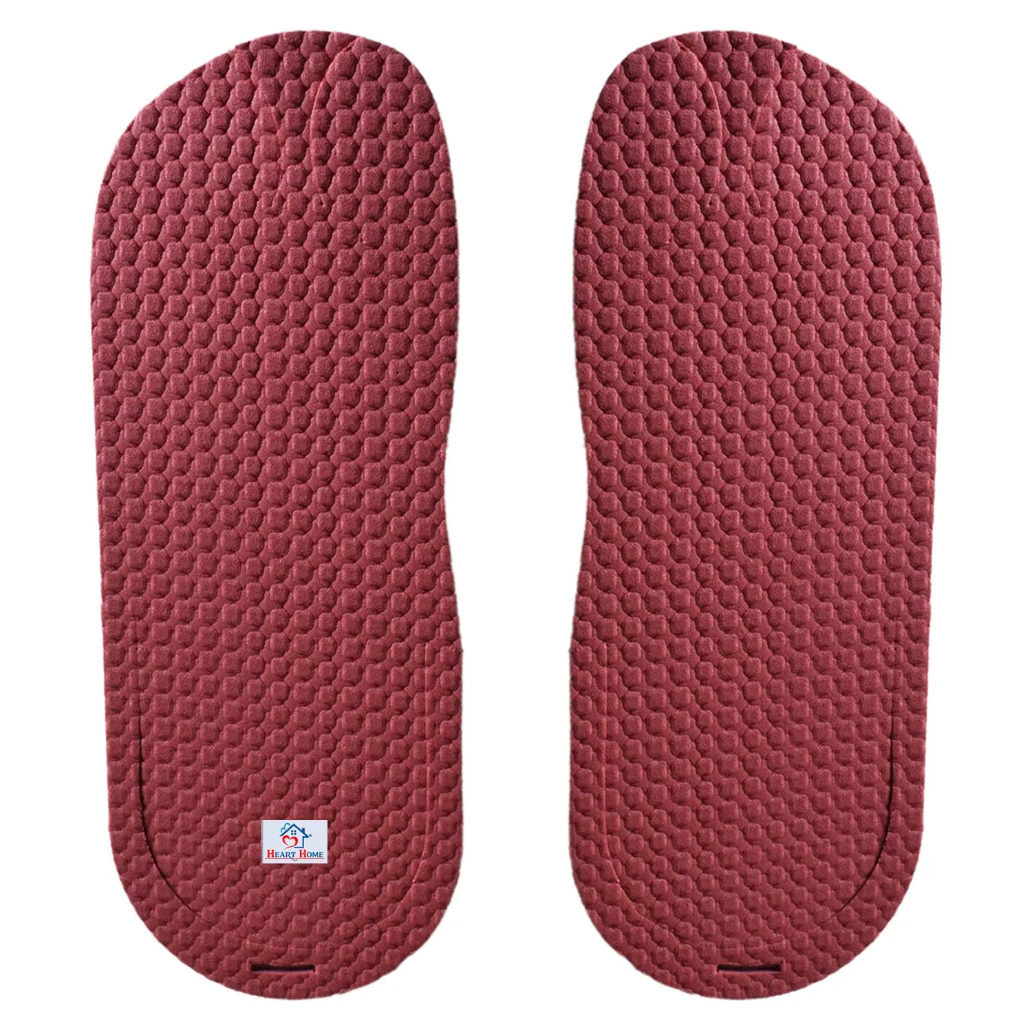 Heart Home Rubber Bathroom Slipper for Men & Women 6 Pair (Red) 54HH4211.