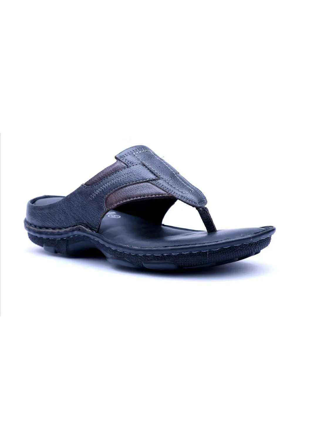 HITZ9220 Men's Black Leather Casual Open Slipper