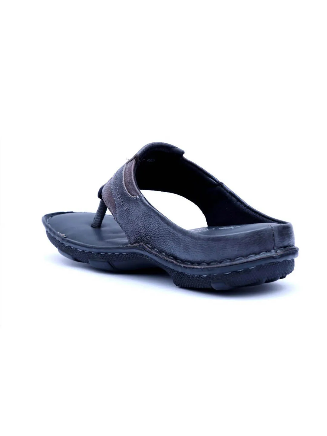 HITZ9220 Men's Black Leather Casual Open Slipper