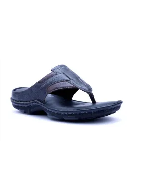 HITZ9220 Men's Black Leather Casual Open Slipper