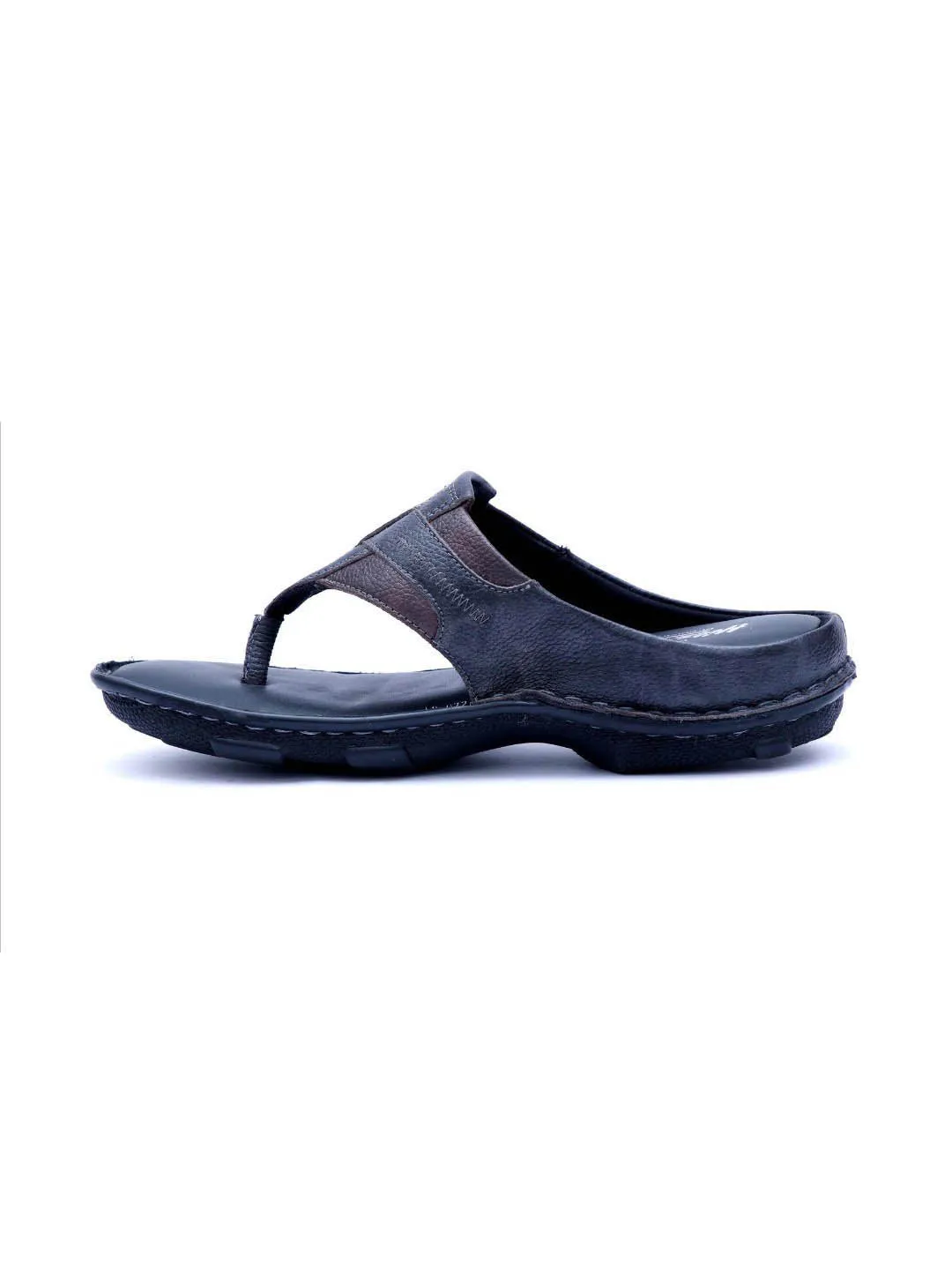 HITZ9220 Men's Black Leather Casual Open Slipper