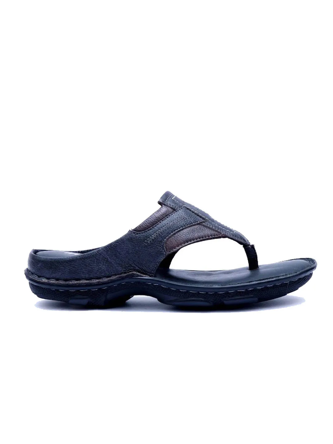 HITZ9220 Men's Black Leather Casual Open Slipper