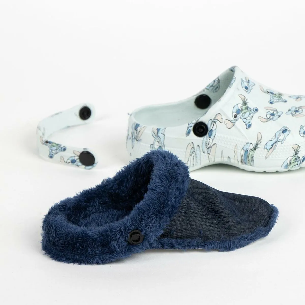 House Slippers Stitch Light Blue