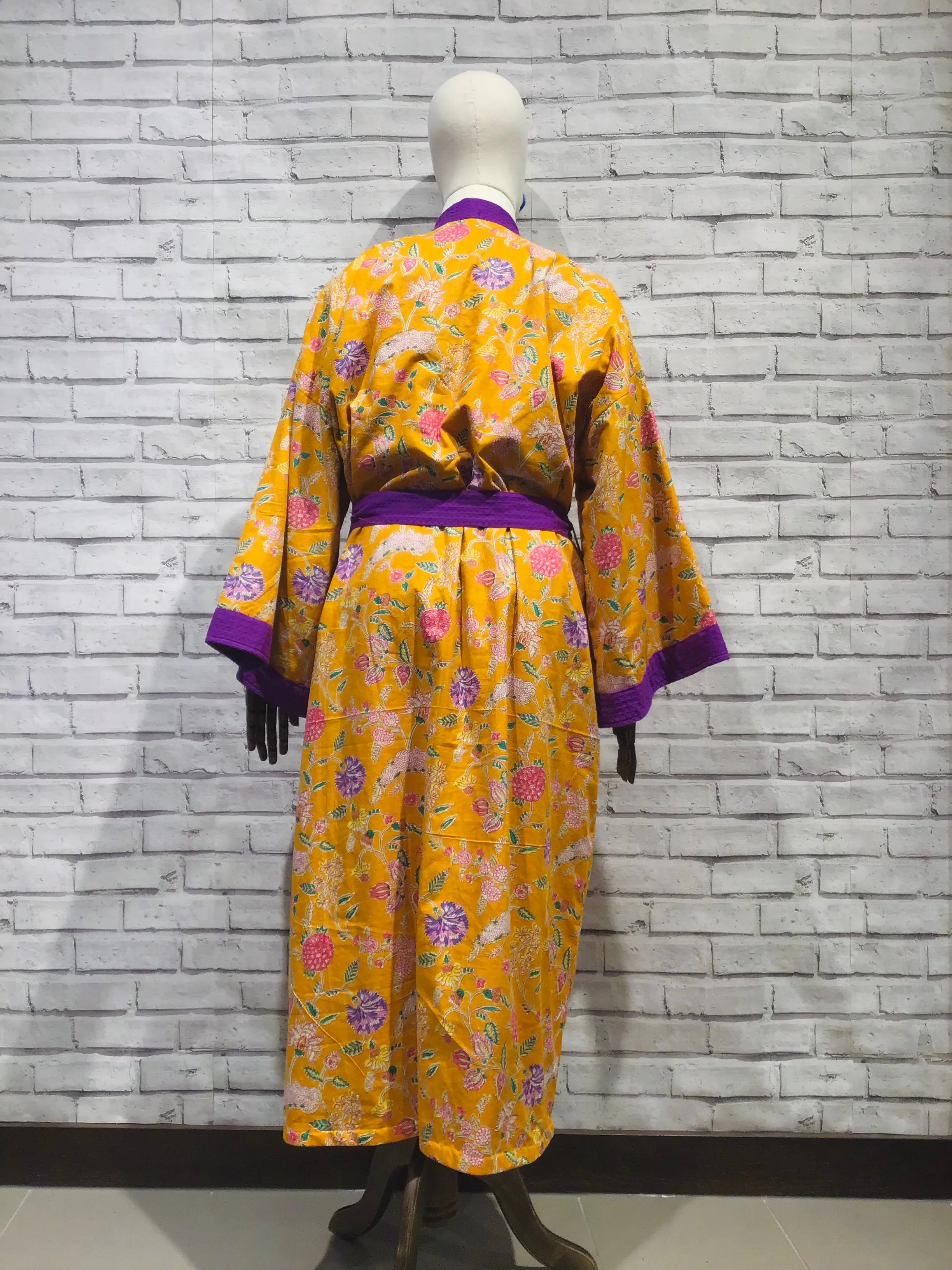 Indian summer waffle robe with purple