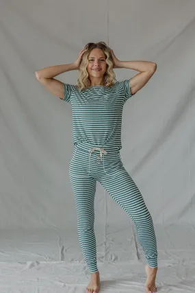 JAM PANTS SET| Cooling Oasis & Bistro Green Stripe