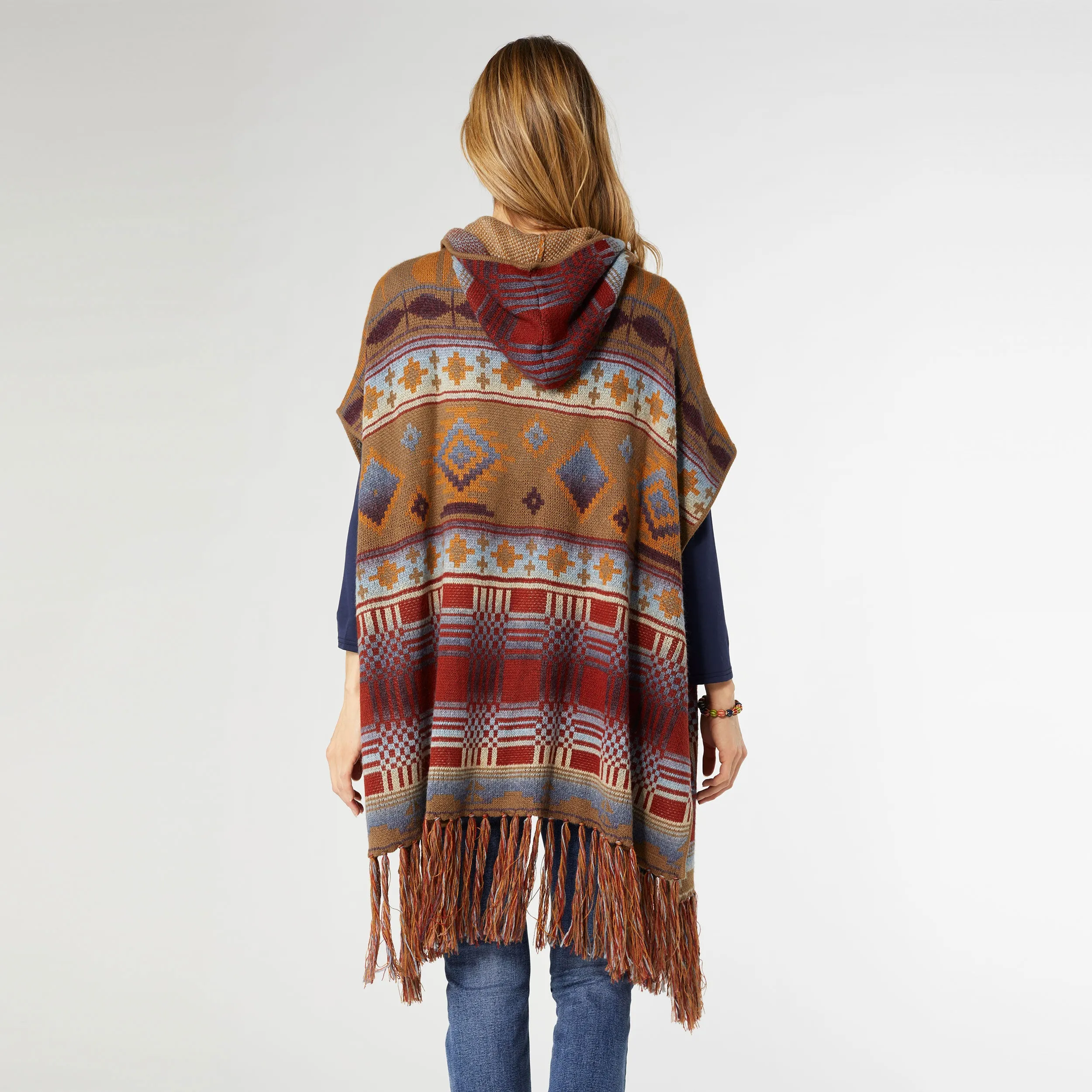 Juana Aztek Printed Hooded Cardigan - Mushroom Aztek