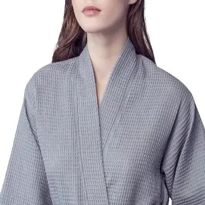 Knee-Length Waffle Kimono Robe for Women