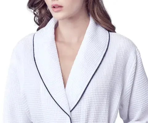 Knee-Length Waffle Kimono Robe for Women