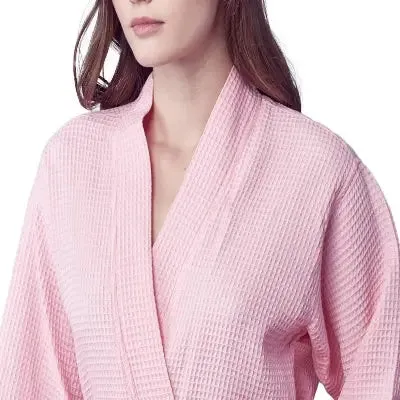 Knee-Length Waffle Kimono Robe for Women