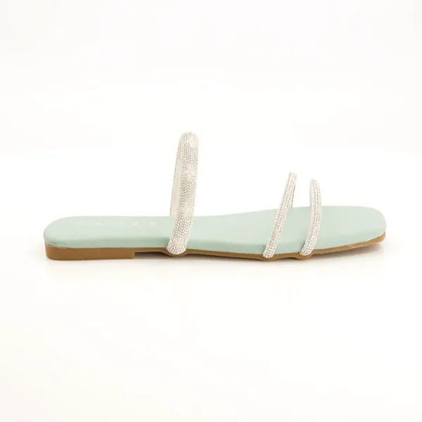 Light Green Fancy Slippers for women