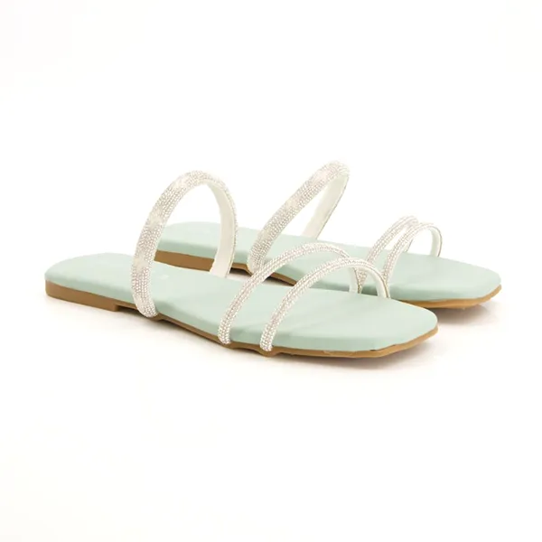 Light Green Fancy Slippers for women