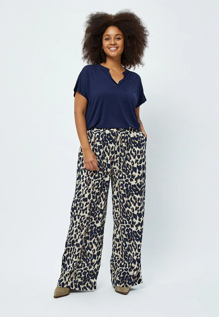 Lova Wide Leg Pants Curve - Warm Sand Print