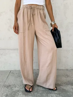 Marlena Flowy Pants in Taupe