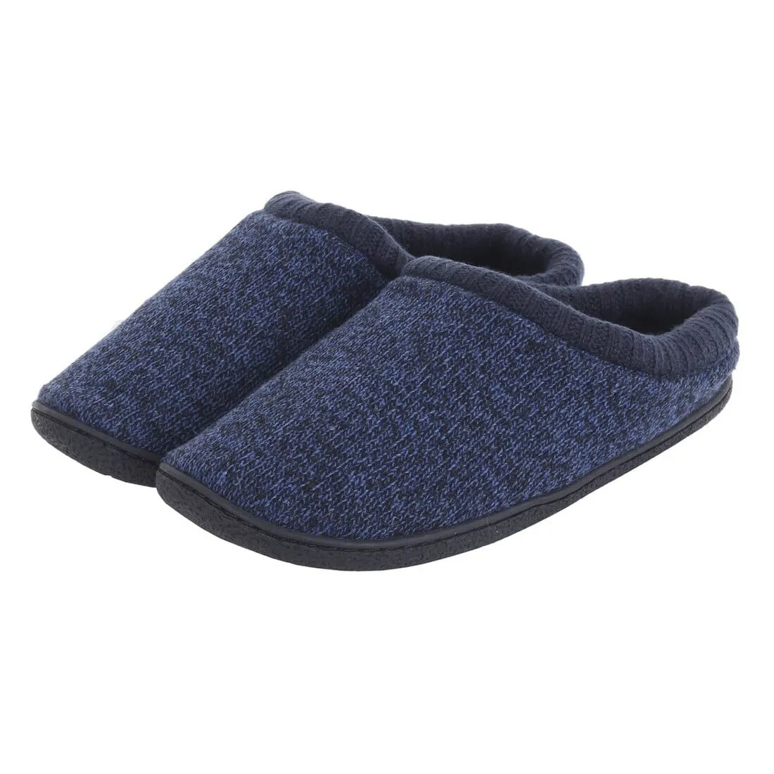 Mens Knitted Mule Slippers With Soft Fleecy Lining Non-Slip