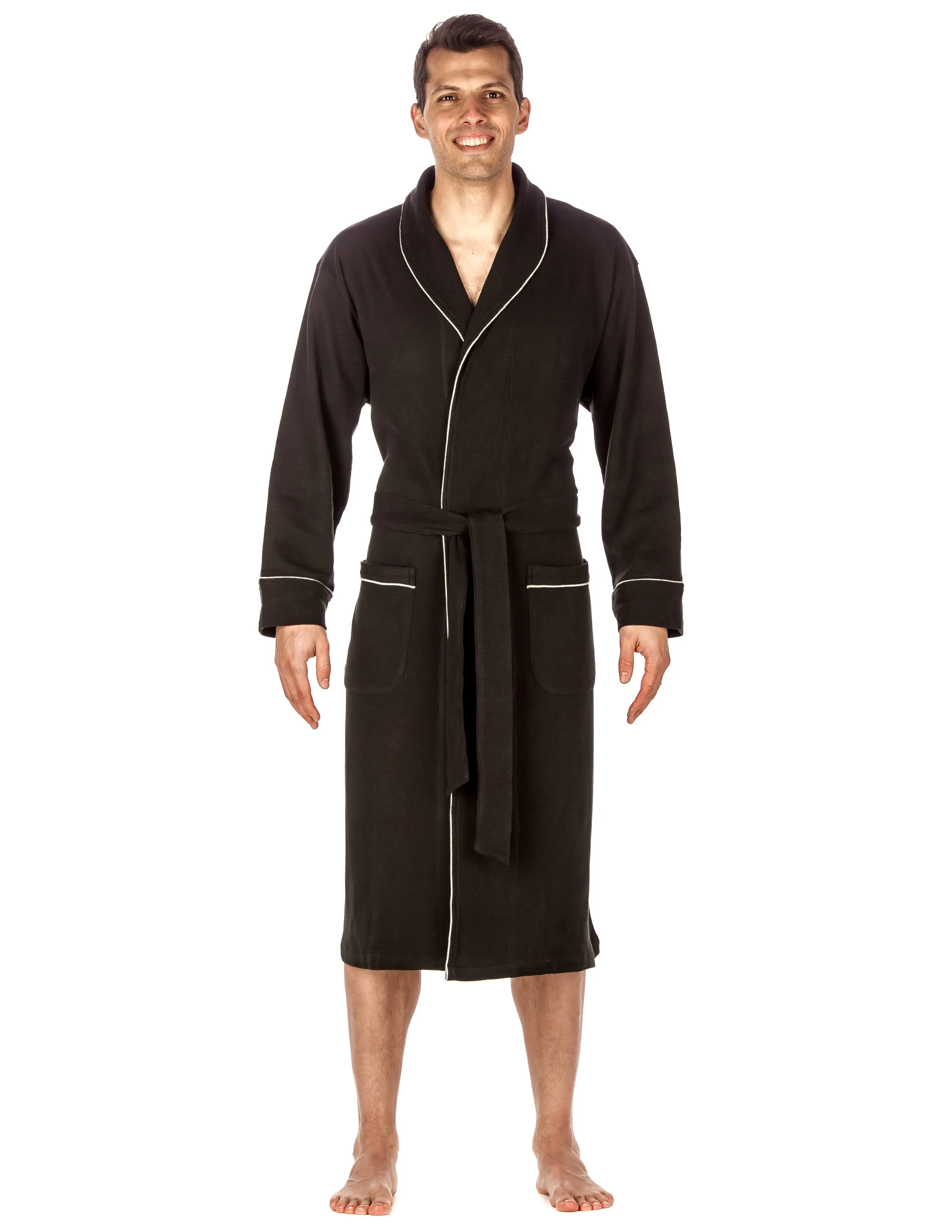 Mens Premium Waffle Knit Thermal Robe