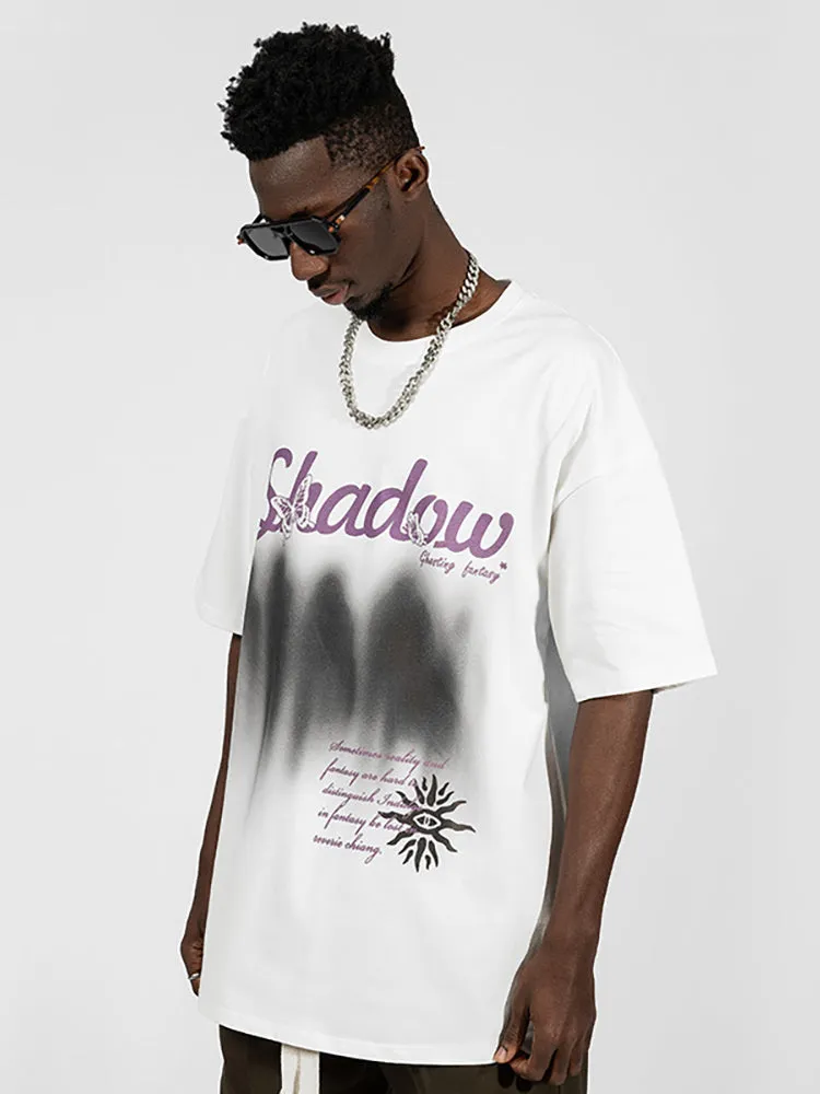 Men'S Shadow Print Loose Tees