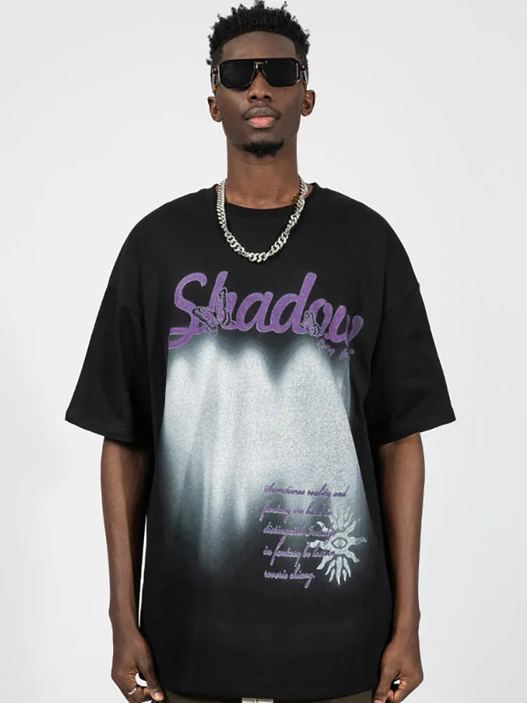 Men'S Shadow Print Loose Tees