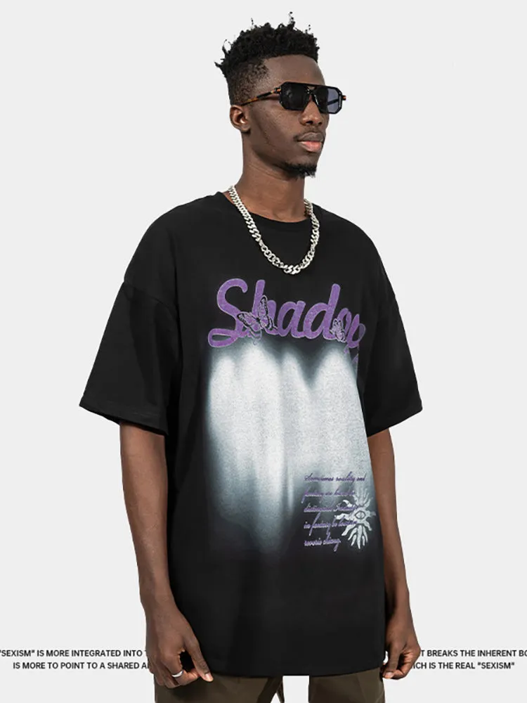 Men'S Shadow Print Loose Tees