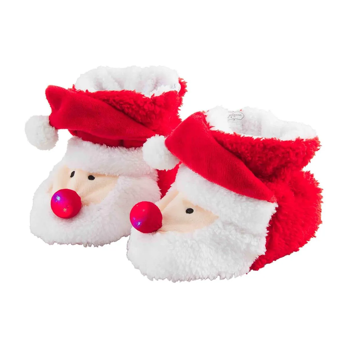 MUD Santa Light Up Plush Slippers