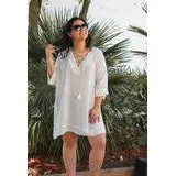 Noelle Shimmer Down Coverup - White