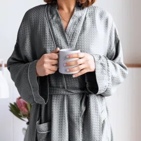 Organic Bamboo Waffle Robe - Grey