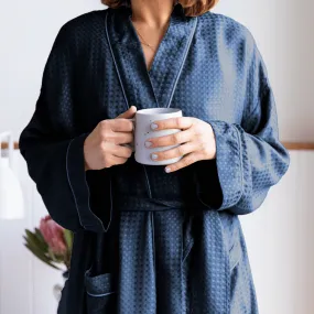 Organic Bamboo Waffle Robe - Navy