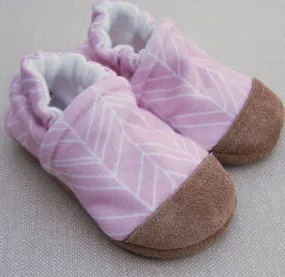 Organic Cotton Knit Slippers - Pink Feather