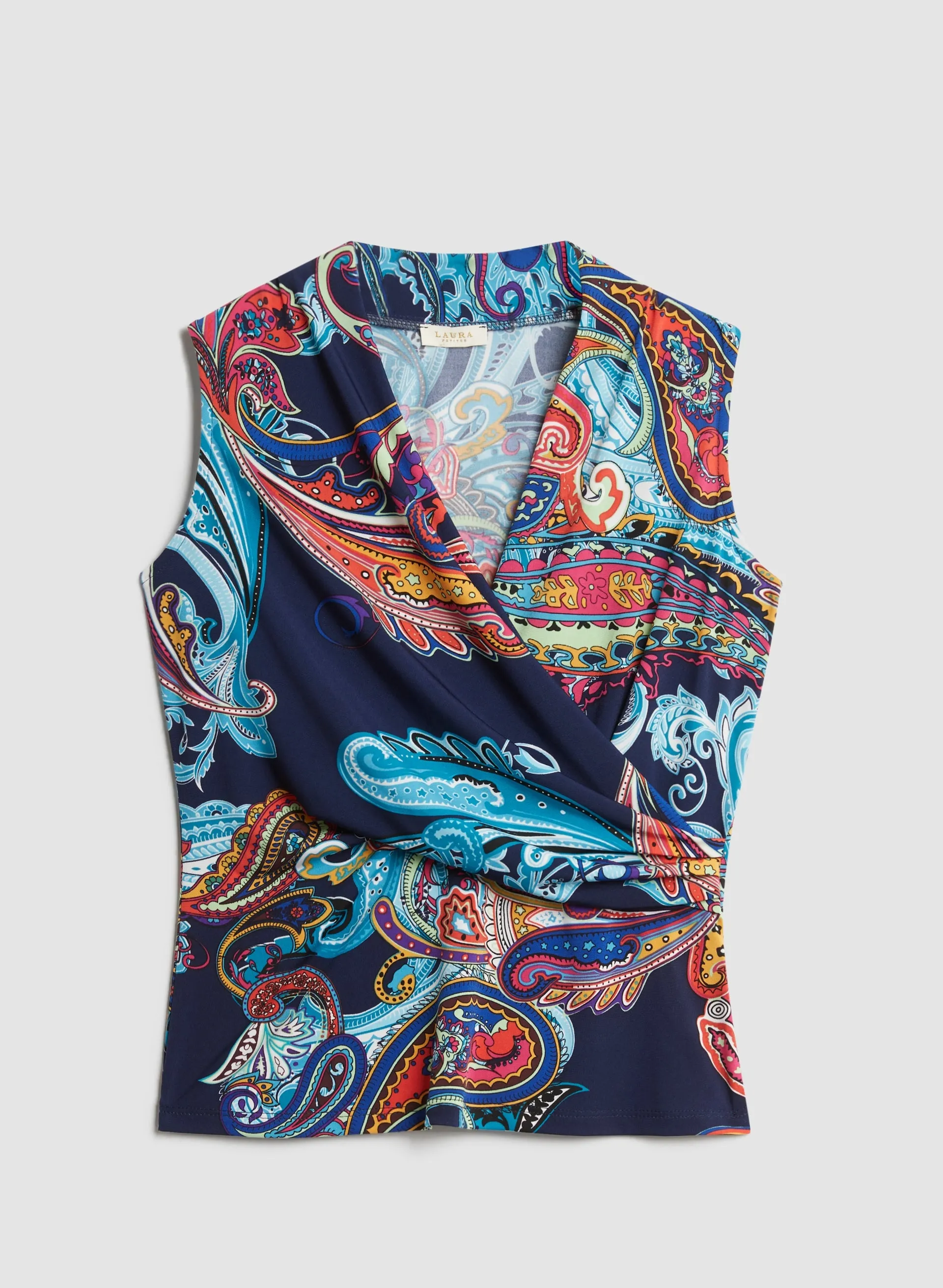 Paisley Print Sleeveless Blouse