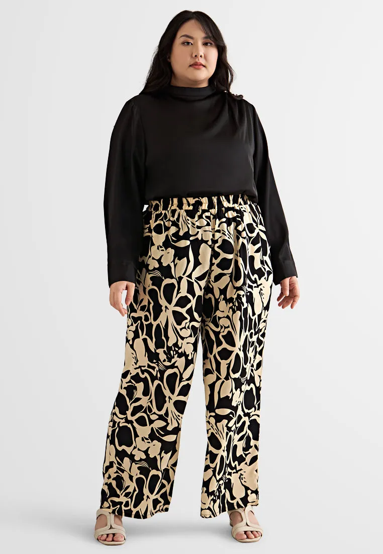 Pauline Printed Loose Fit Flowy Pants