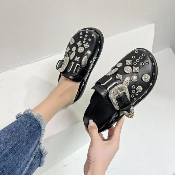 Punk Metal Rivet Slippers crocs- King Stone Brothers and Co™️