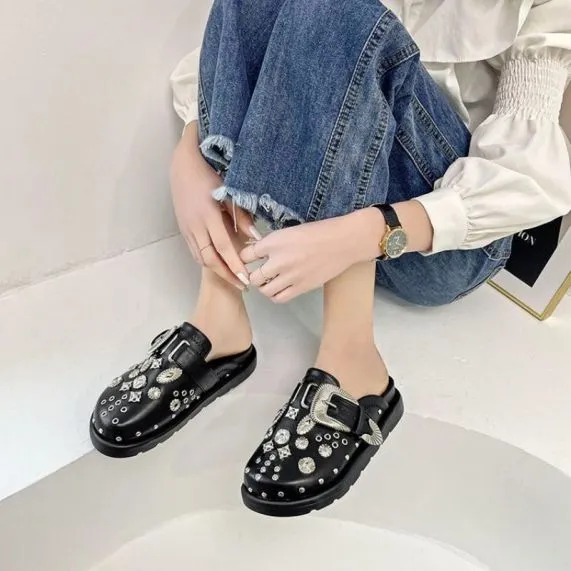 Punk Metal Rivet Slippers crocs- King Stone Brothers and Co™️